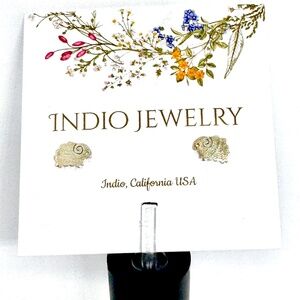 New Indio Jewelry Tiny Silver Plated Sheep Stud Hypoallergenic Earrings #E110